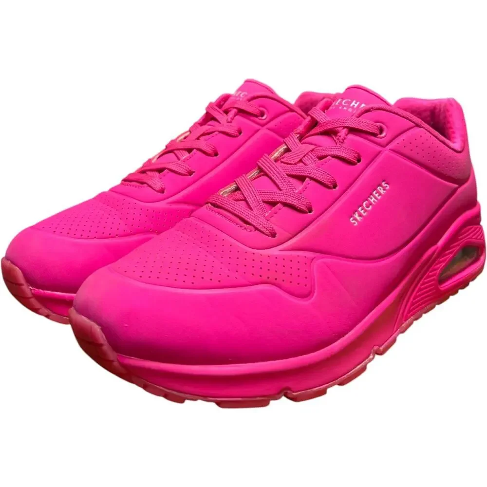 Skechers Uno Stand On Air Women 11 Hot Pink Sneaker Air Cushioned Midsole Shoes